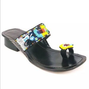 Vaneli 7.5 Multicolor Beaded Toe Loop Slide Sandal
